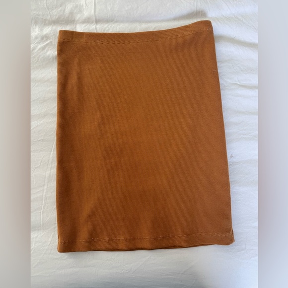 Inamorata Rust Orange 🍊 Ribbed Bodycon skirt - Picture 2 of 3